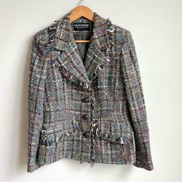 Vintage Herbert Grossman by Cynthia Sobel Tweed Blazer Size 8 - Picture 1 of 8